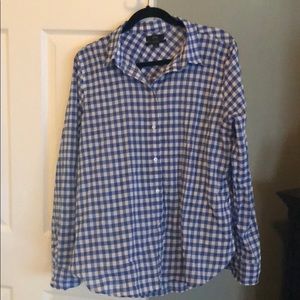 J Crew Gingham Button Up Shirt